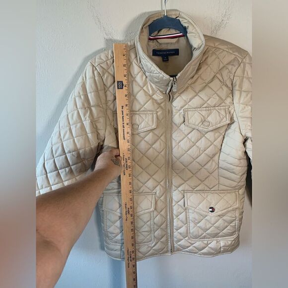 Tommy Hilfiger cream  quilted zip-up jacket size M - Picture 11 of 12